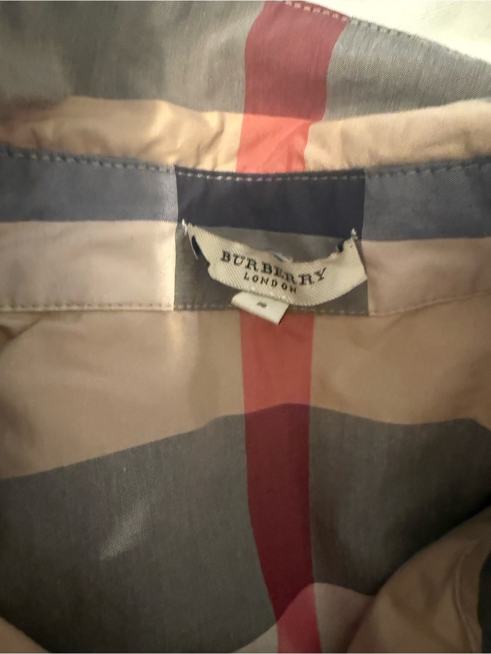 Burberry Tan Plaid Short-Sleeve Shirt Dress with Tie Waist - Picture 2 of 2
